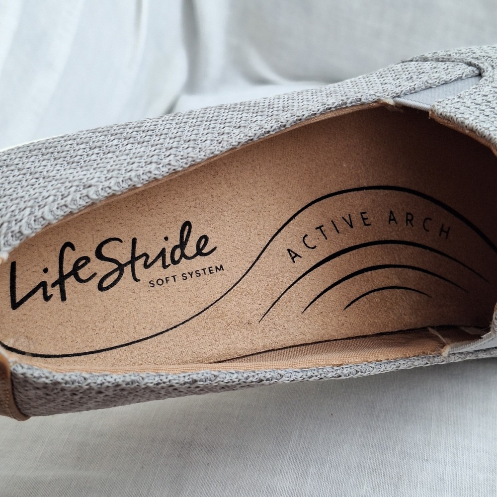 Sneakers Shoes LifeStride Grey 10W Slip On Next Level Women Tan Athleisure - Picture 3 of 10